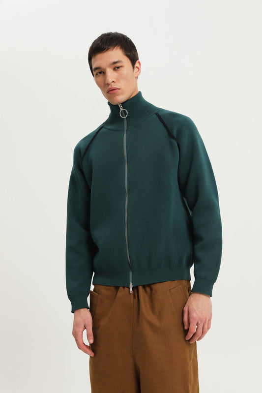 Full zip raglan sweater