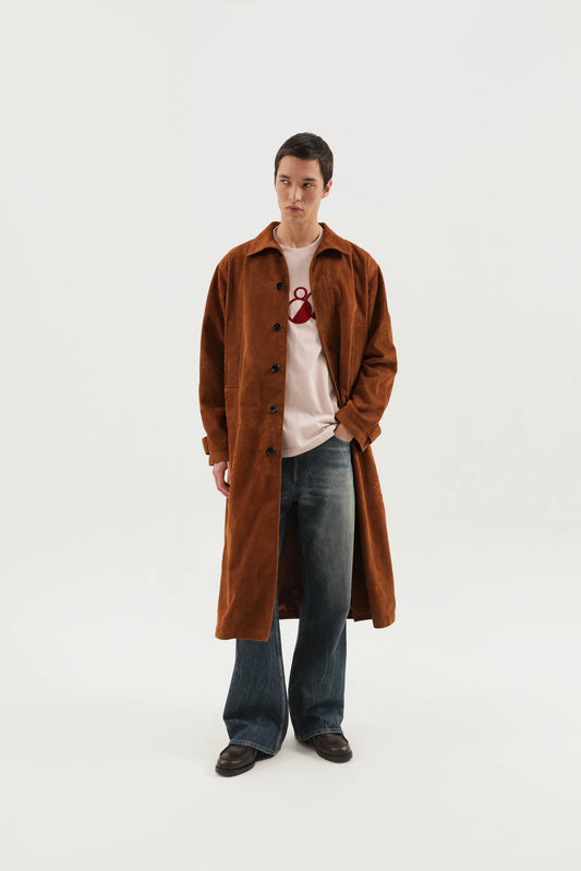 Leather ribbed Makintosh