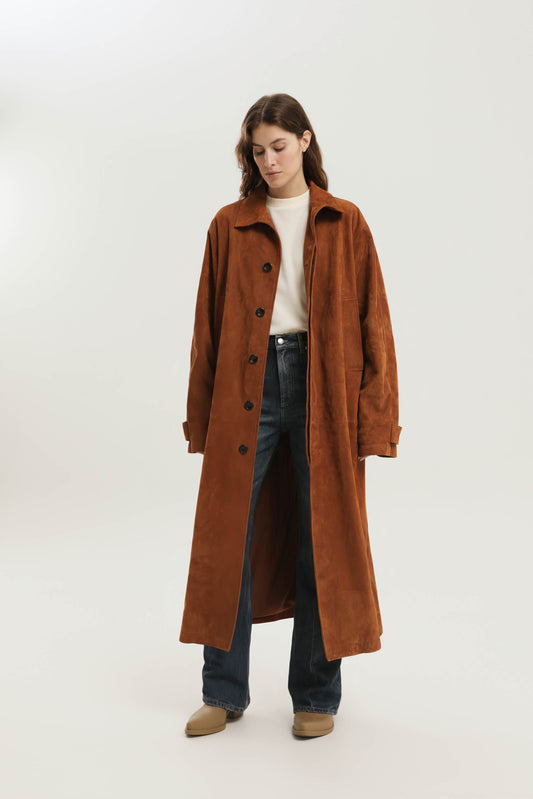 Leather ribbed Makintosh