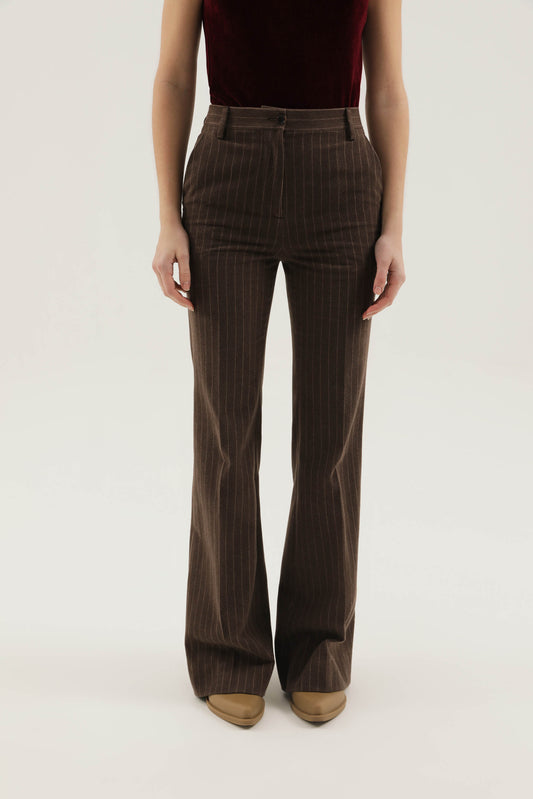 Pinstripe flared pant
