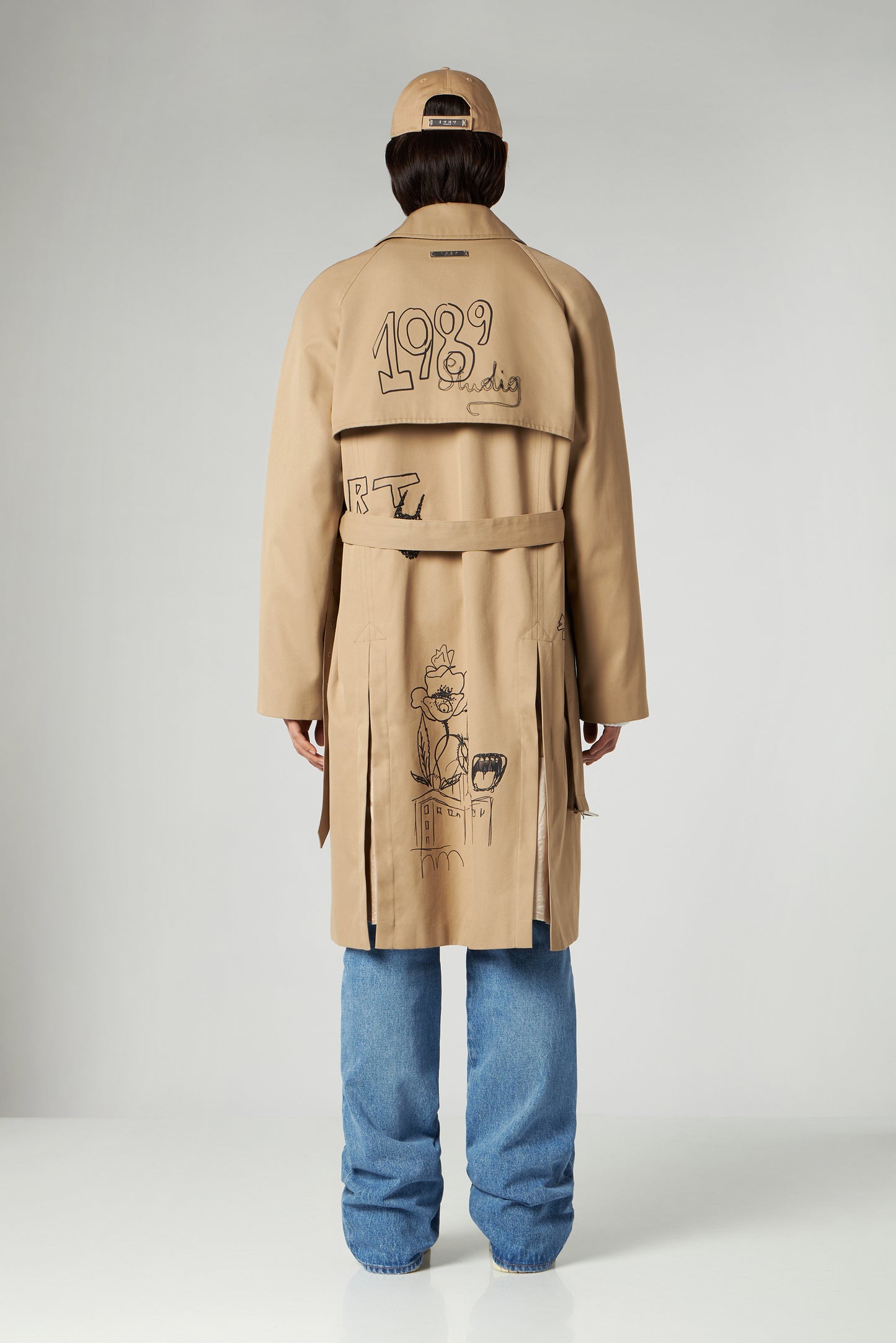 Embroidered Trench Scribble