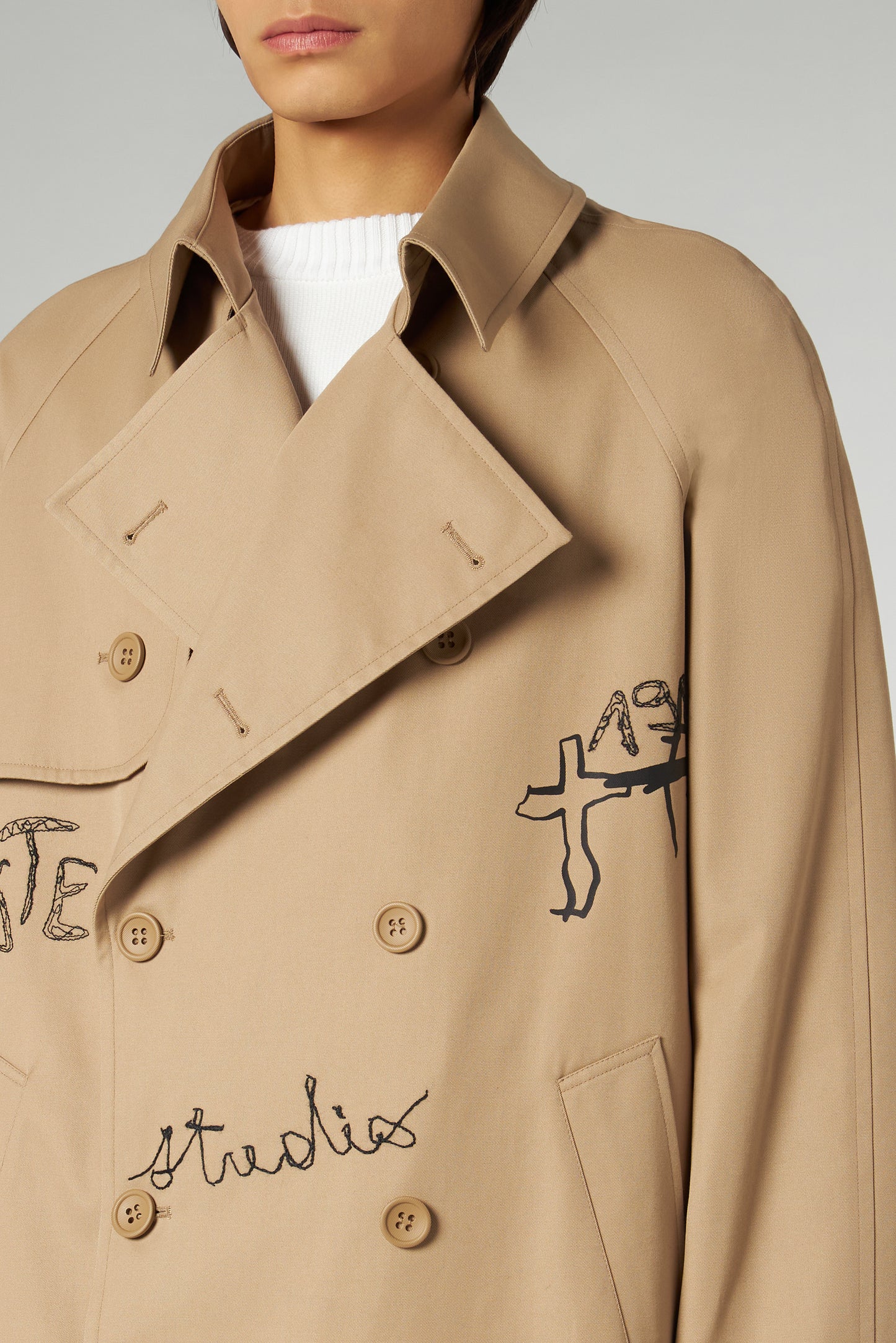 Embroidered Trench Scribble