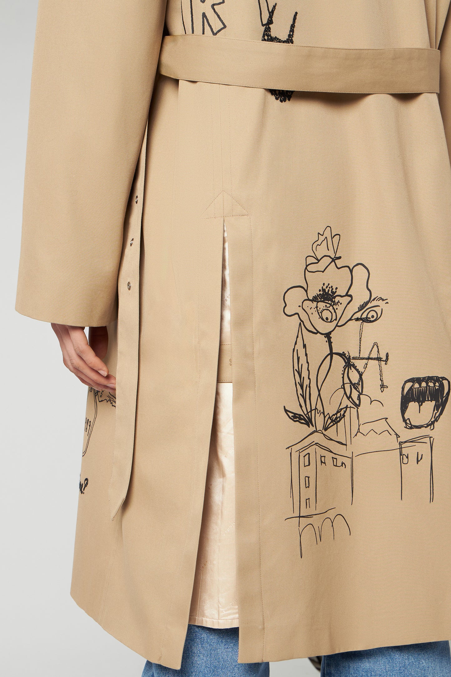 Embroidered Trench Scribble