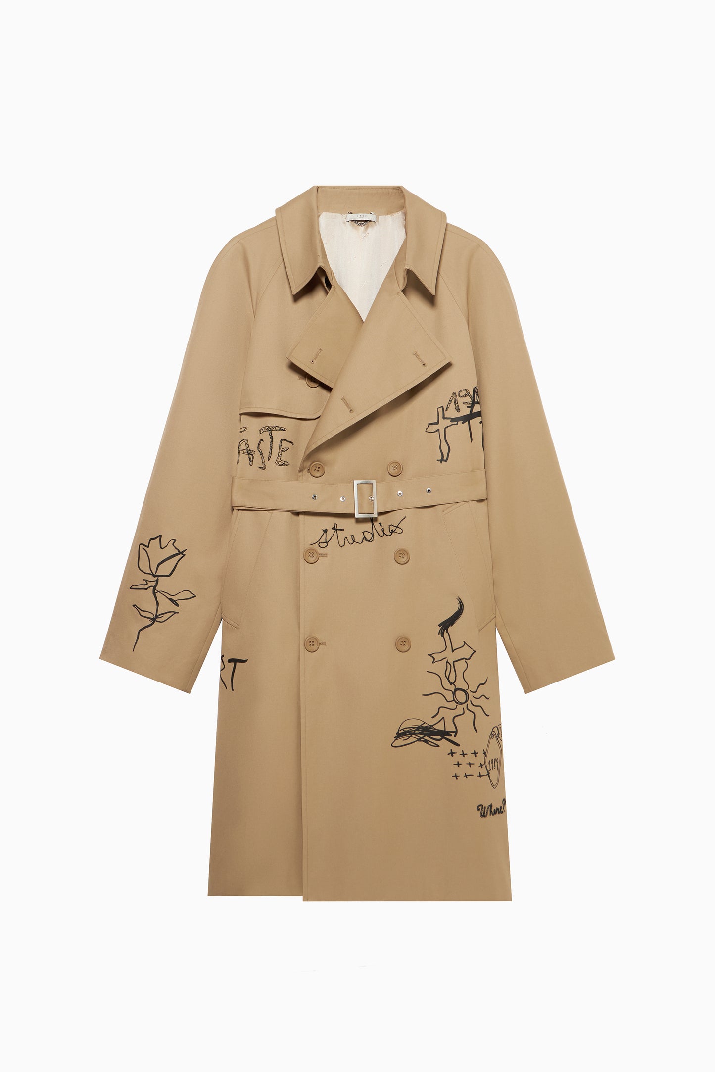 Embroidered Trench Scribble