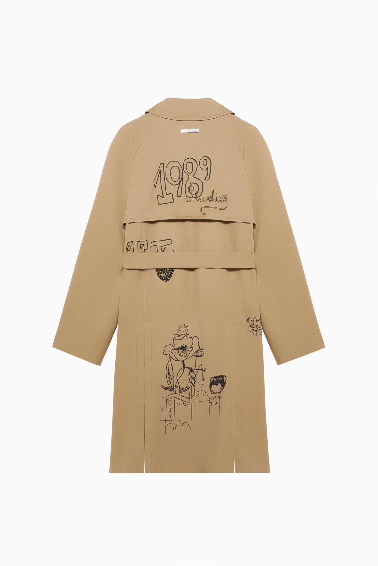 Embroidered Trench Scribble