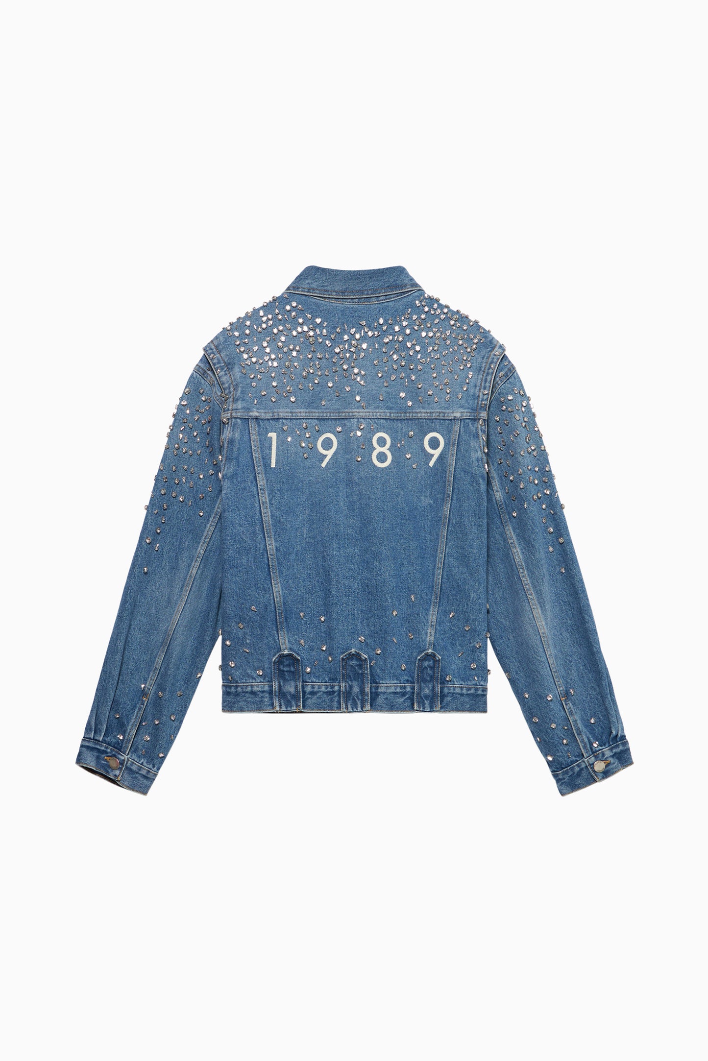 Denim Trucker Jacket Crystals Blu