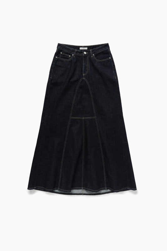 Long denim skirt