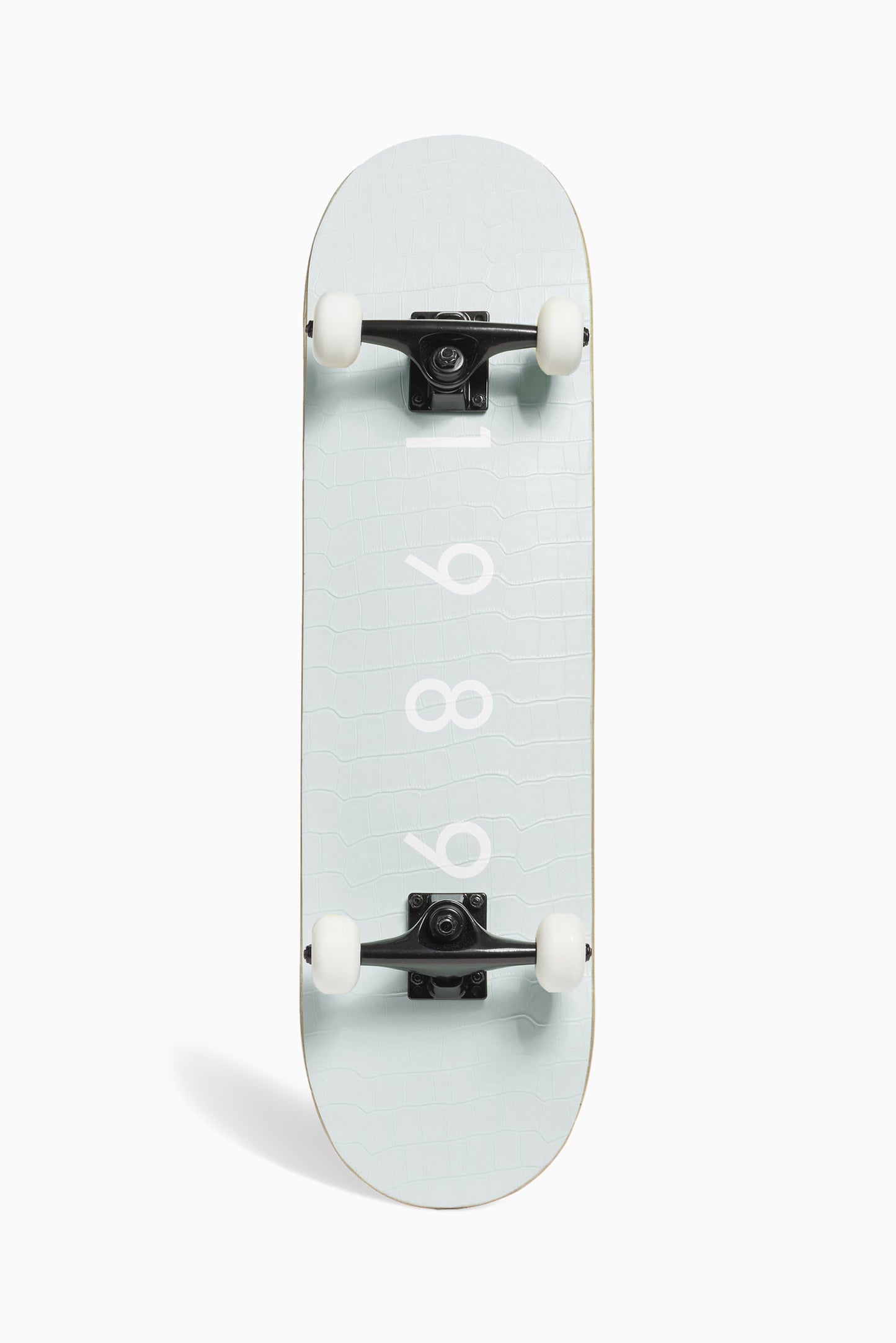 Croco Embossed Logo pastel blue Skate Deck